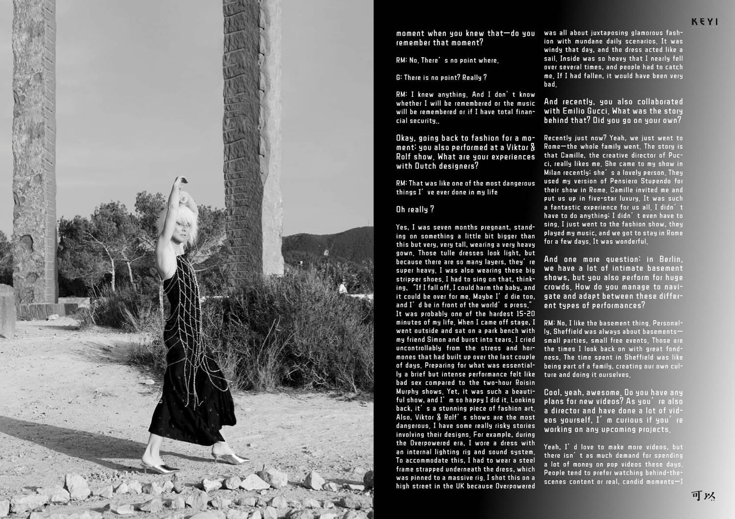 Roisin Murphy, the iconic Irish musician and producer photos by KEYI Studio and interview by Grzegorz Bacinski