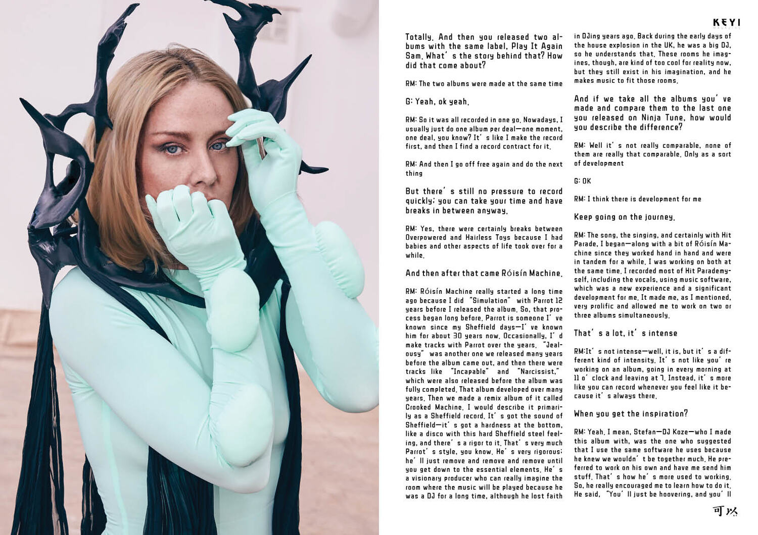 Roisin Murphy, the iconic Irish musician and producer photos by KEYI Studio and interview by Grzegorz Bacinski