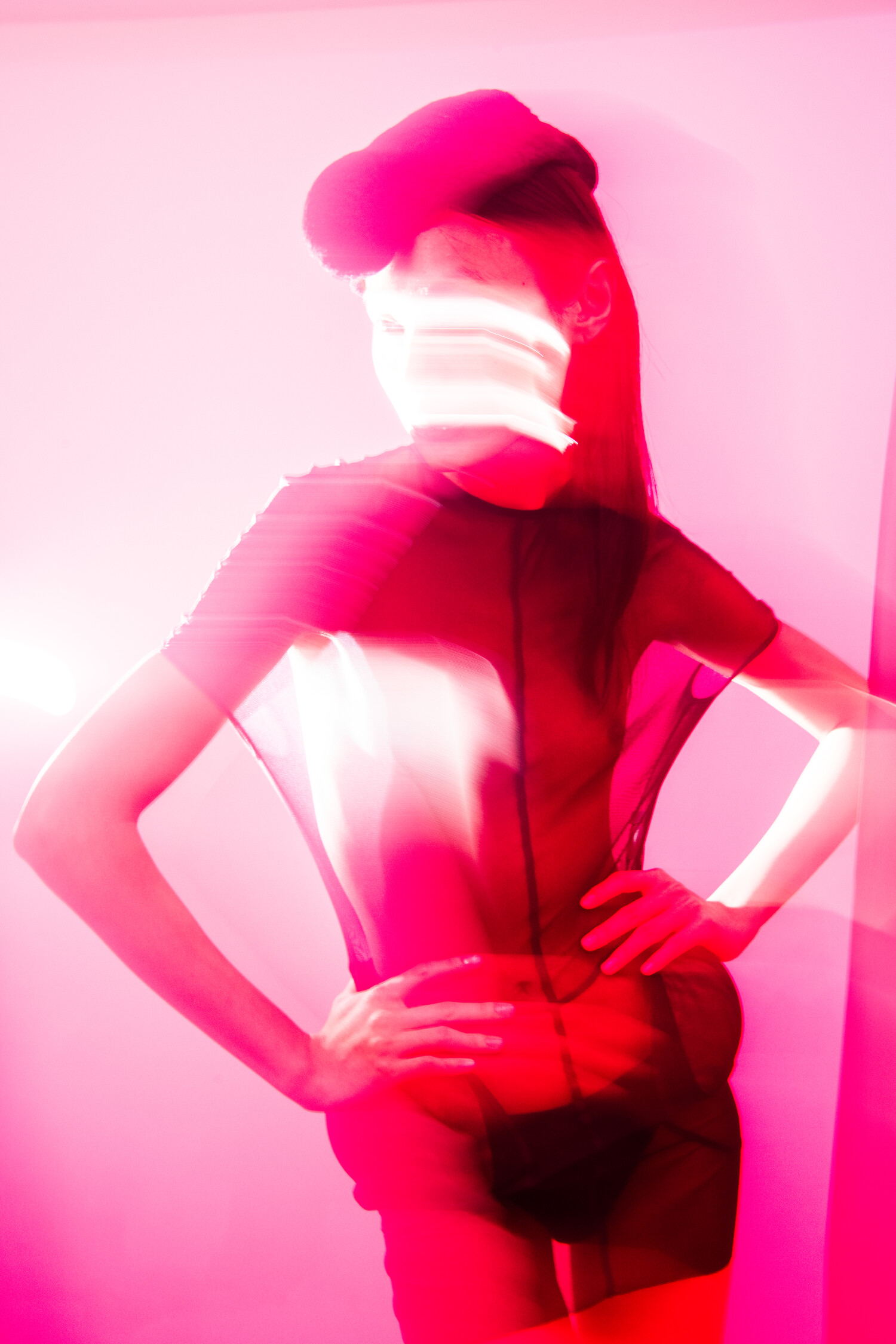 Synthetic Seduction fashion editorial inspired by the exhibition of Alejandro Montero Bravo in Scope Berlin